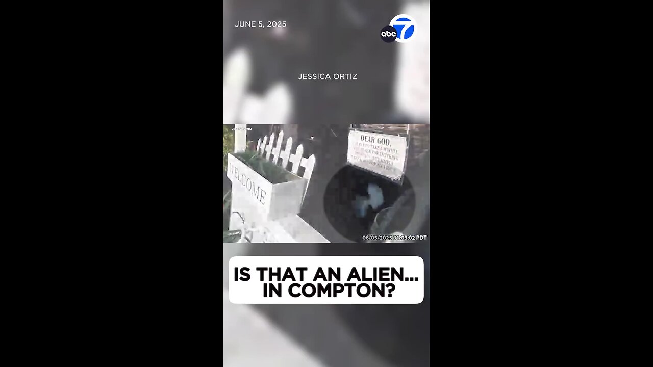 Doorbell camera in Compton has recorded a disturbing figure that has been dubbed an "alien" by many