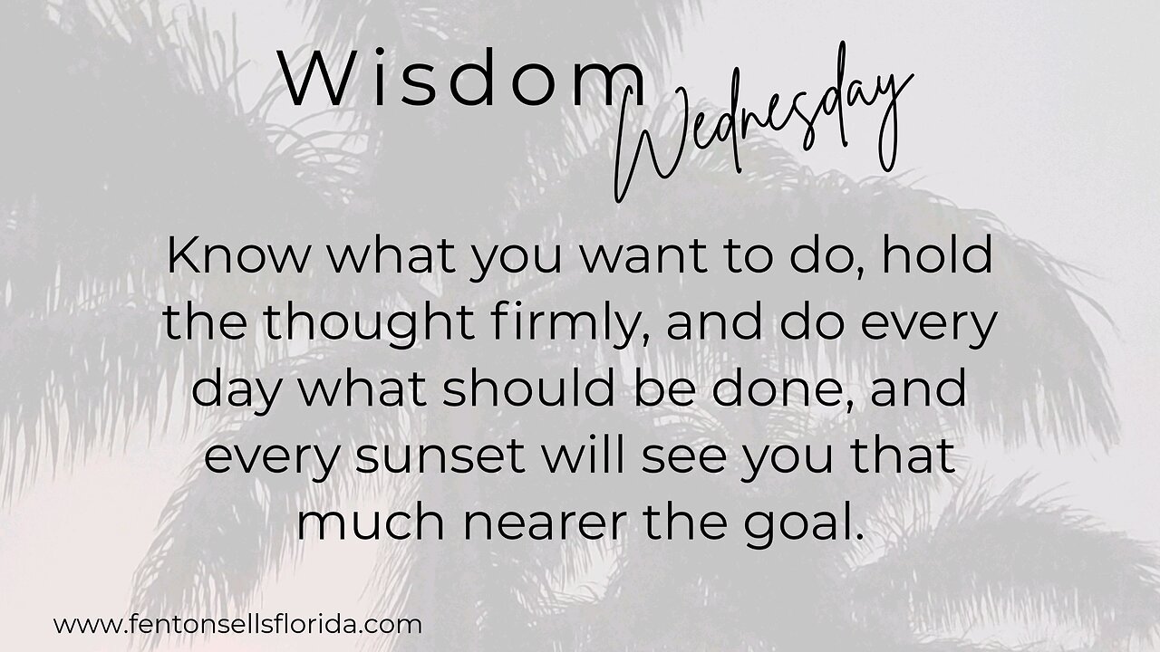 Wisdom Wednesday