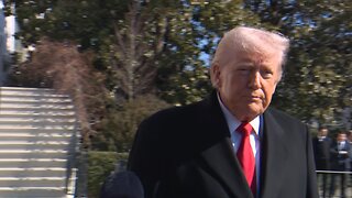 President Trump Gaggles with Press Before Departing the White House