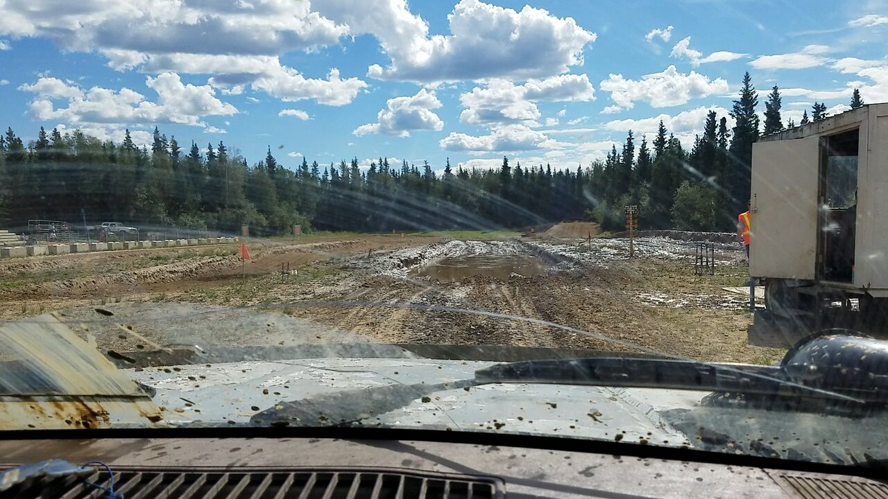 Justin racing in the Delta Junction Mud Pits