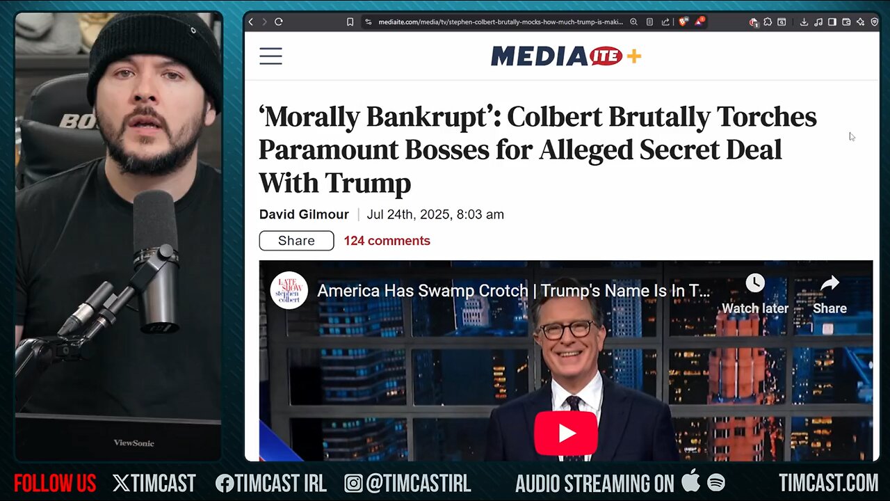 Colbert GOES INSANE Claiming Trump Cut SECRET DEAL To Get Him Fired, His Brain Is COOKED | Tim Pool