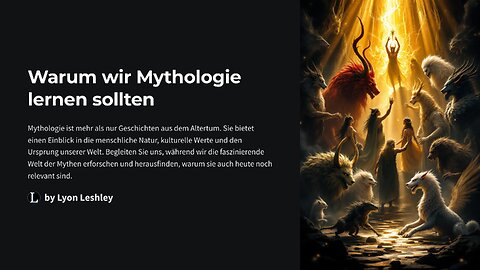 Warum wir Mythologie lernen sollten