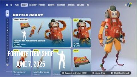Fortnite Item Shop|June 7, 2025(*New* Packed for Adventure Bundle & Kicks)