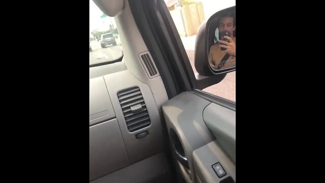 A girl dance on car