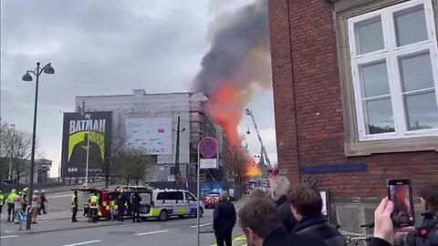 "Breaking News: Historic 17th-Century Danish Stock Exchange Building in Flames"
