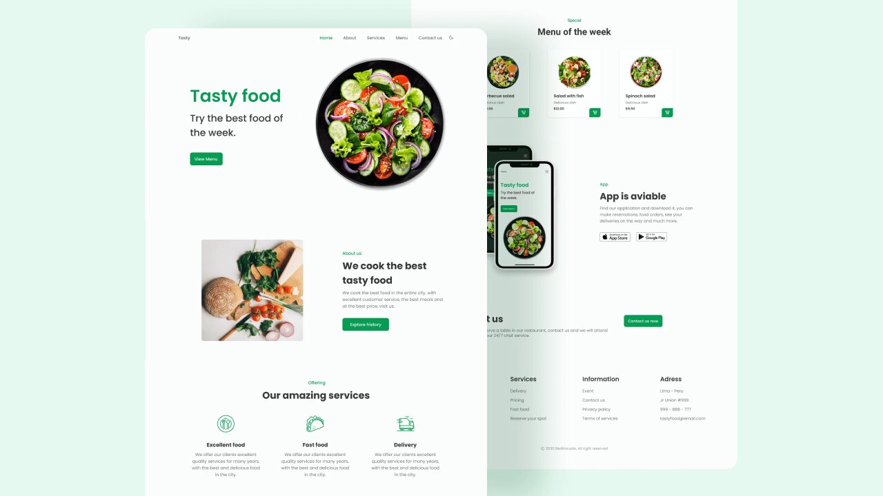 Restaurant Website Design using HTML, CSS & JavaScript