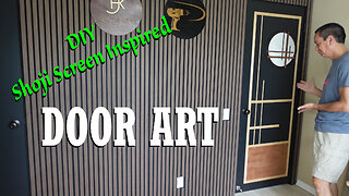 DIY Shoji Screen Inspired Door Art
