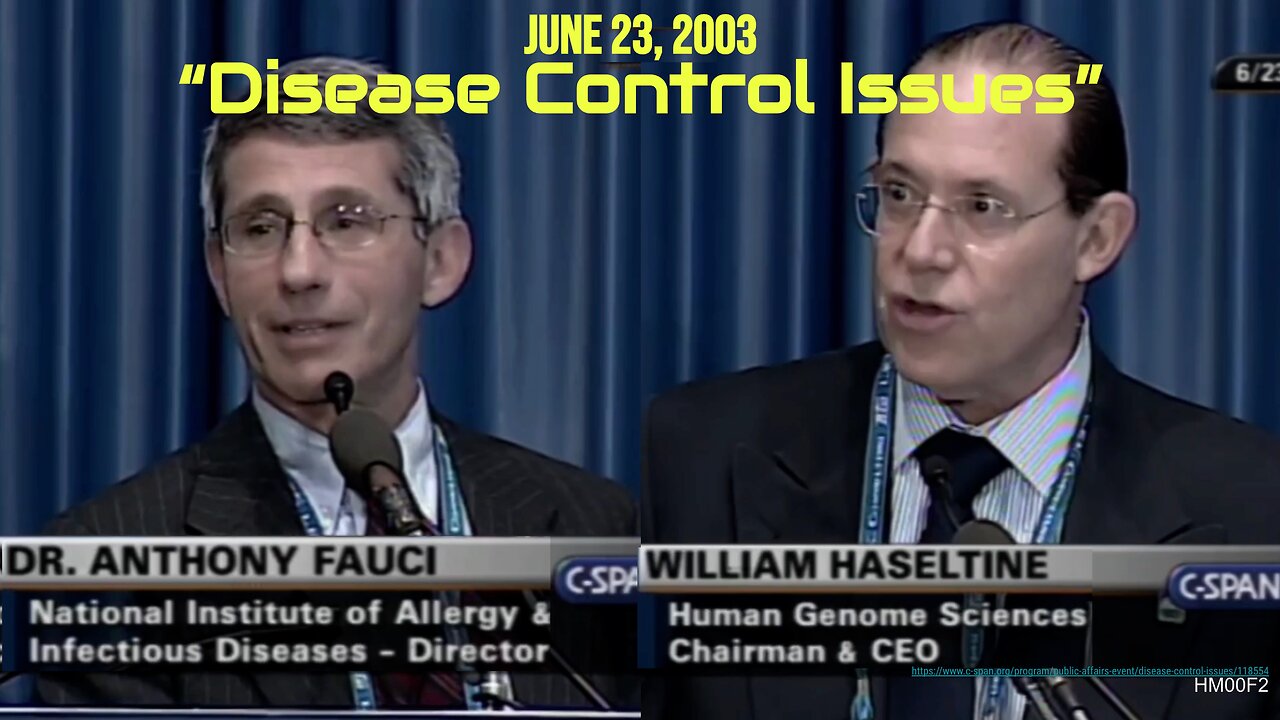 [June 23 2003] William Haseltine Anthony Fauci "Disease control issues" Bioterrorism emerging