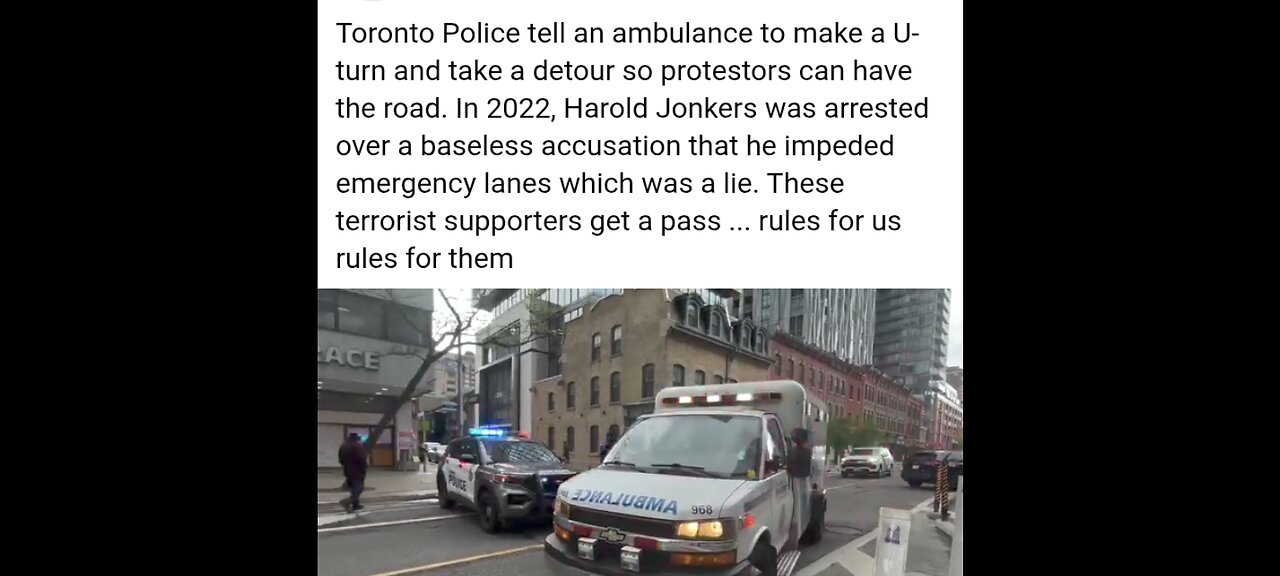 AMBULANCE DIVERTED FOR PROTEST