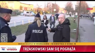 Trzaskowski ukrywa się przed dziennikarzami wPolsce24, a policja mu w tym