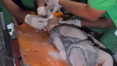 An infant girl was pulled out from under the rubble