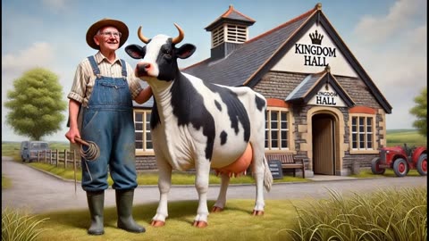 My Joke (gag) about Farmer Scantlebury visiting his local Kingdom Hall of Jehovah's Witnesses