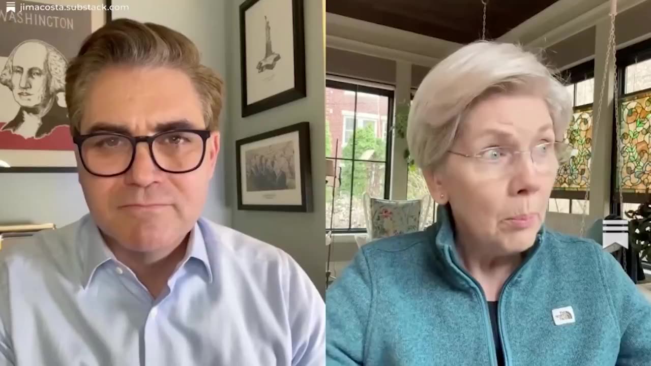 Elizabeth Warren accuses Trump of stock manipulation during the Jim Acosta podcast