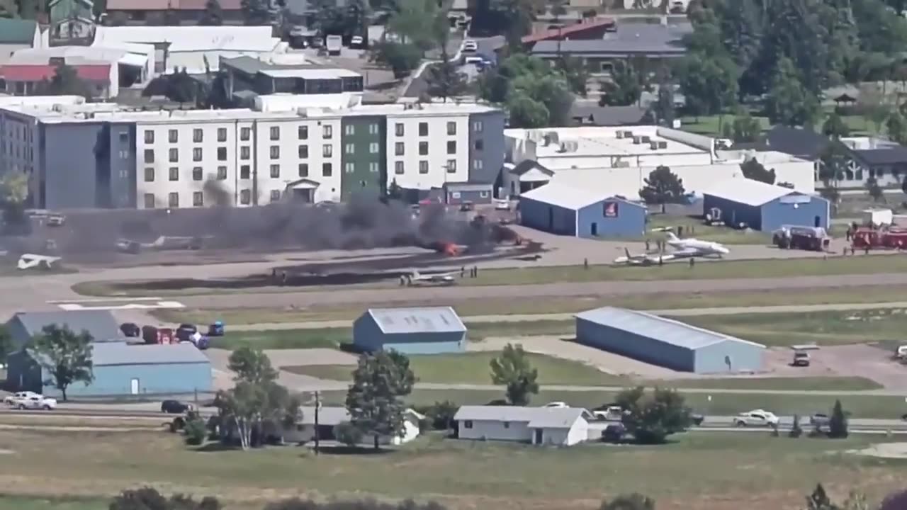 Video shows the aftermath of a fiery plane crash in Kalispell, Montana