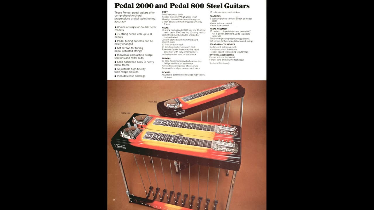1972 Fender Guitar Catalog no sound, historical reference