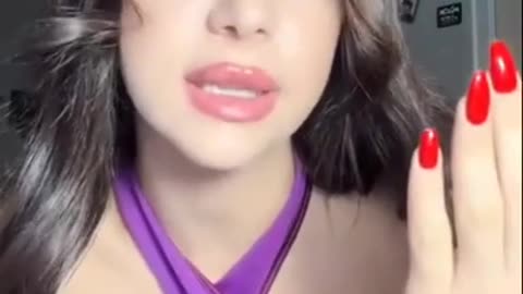 Sexy hot girl dance in purple dress with hot legs