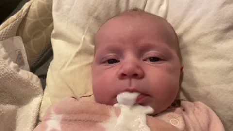 Baby Kayla Day 31: Oops! A Little Throw-Up Moment!