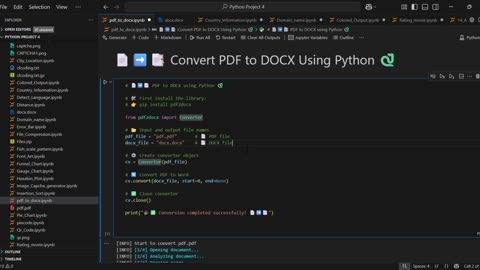 Convert PDF to Editable Word File using Python Code