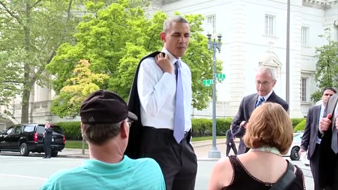 Raw Video The President Takes a Surprise Walk