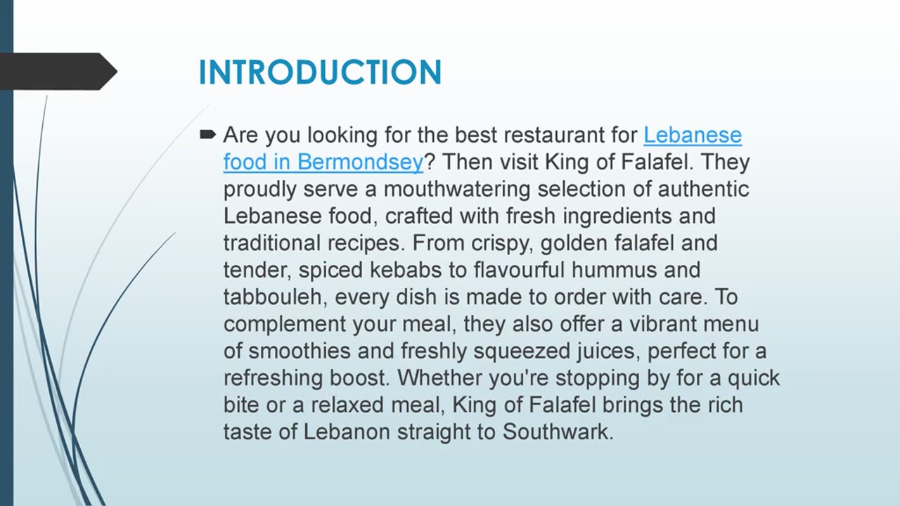 Best Lebanese food in Bermondsey