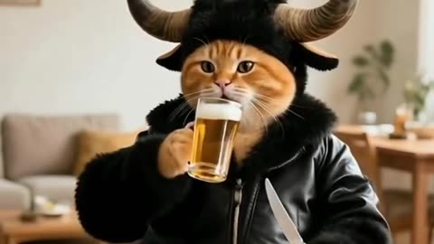 Cat and bull