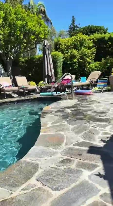 When you have the pool all to yourself on a hot day