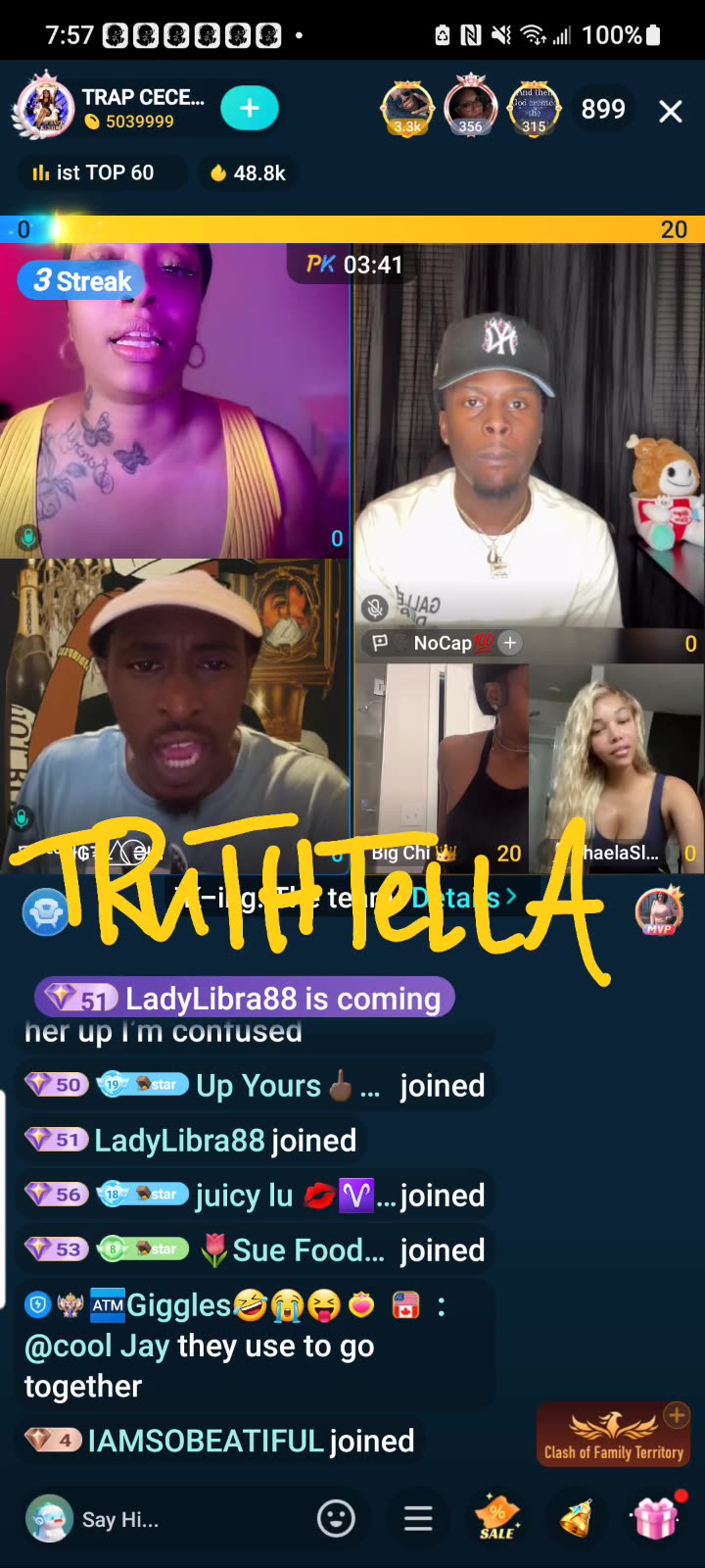 TRAP CECE TEAM PK WITH NOCAP, BIG CHI, & SHAELA SLAYS