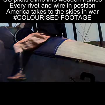 American aviators prepare biplane cockpits for flight 1918