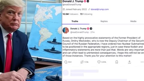 WWIII? TRUMP JUST ORDERED NUCLEAR SUBMARINES INTO POSITION TO STRIKE RUSSIA IF NECESSARY.