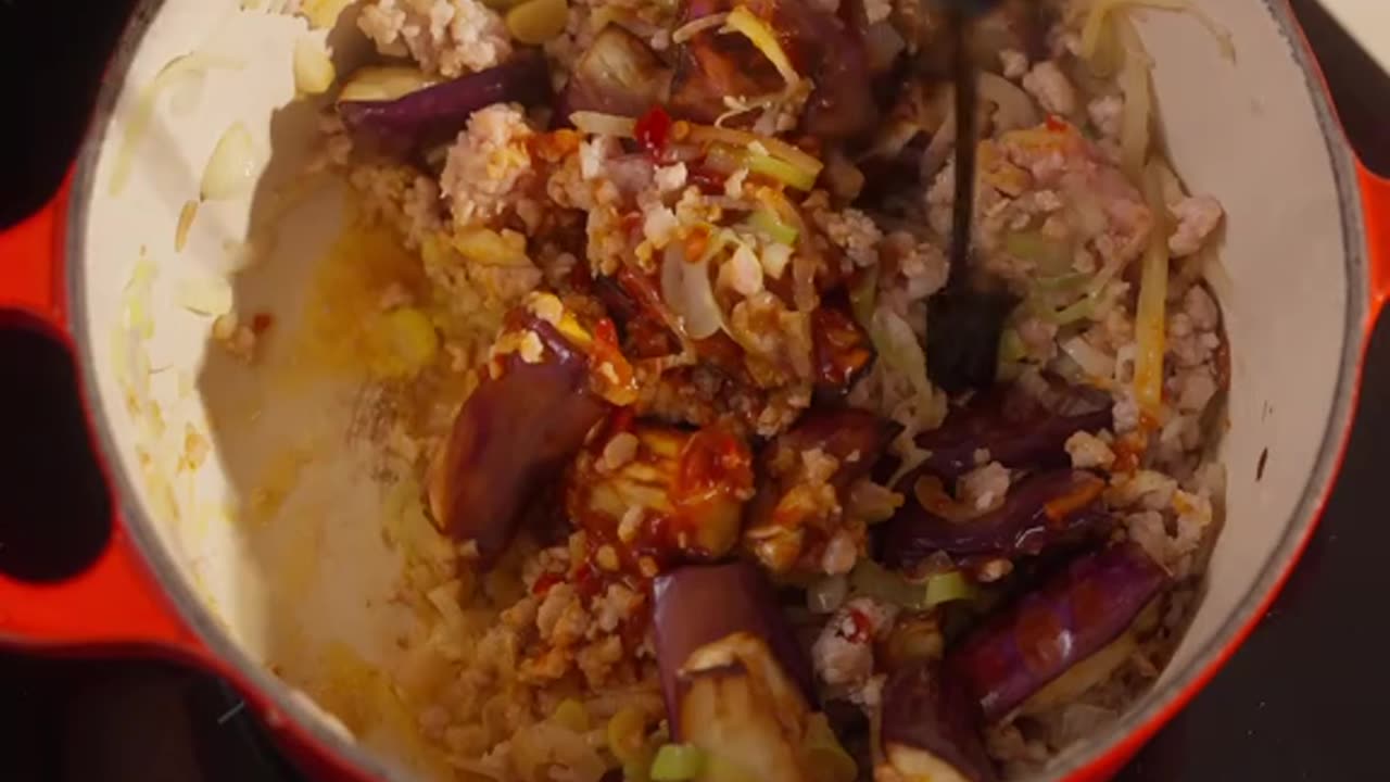 Braised egg plant with minced meat Its so good you