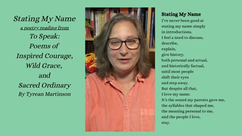 Stating My Name, a Poetry Reading from To Speak