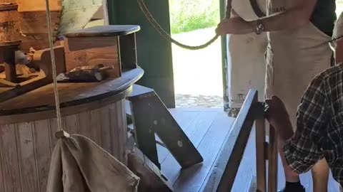 Inside an old watermill