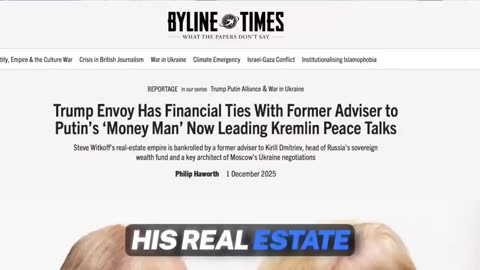 Steve Witkoff ran away when Caolan Robertson confronted him about his financial ties to Russia.