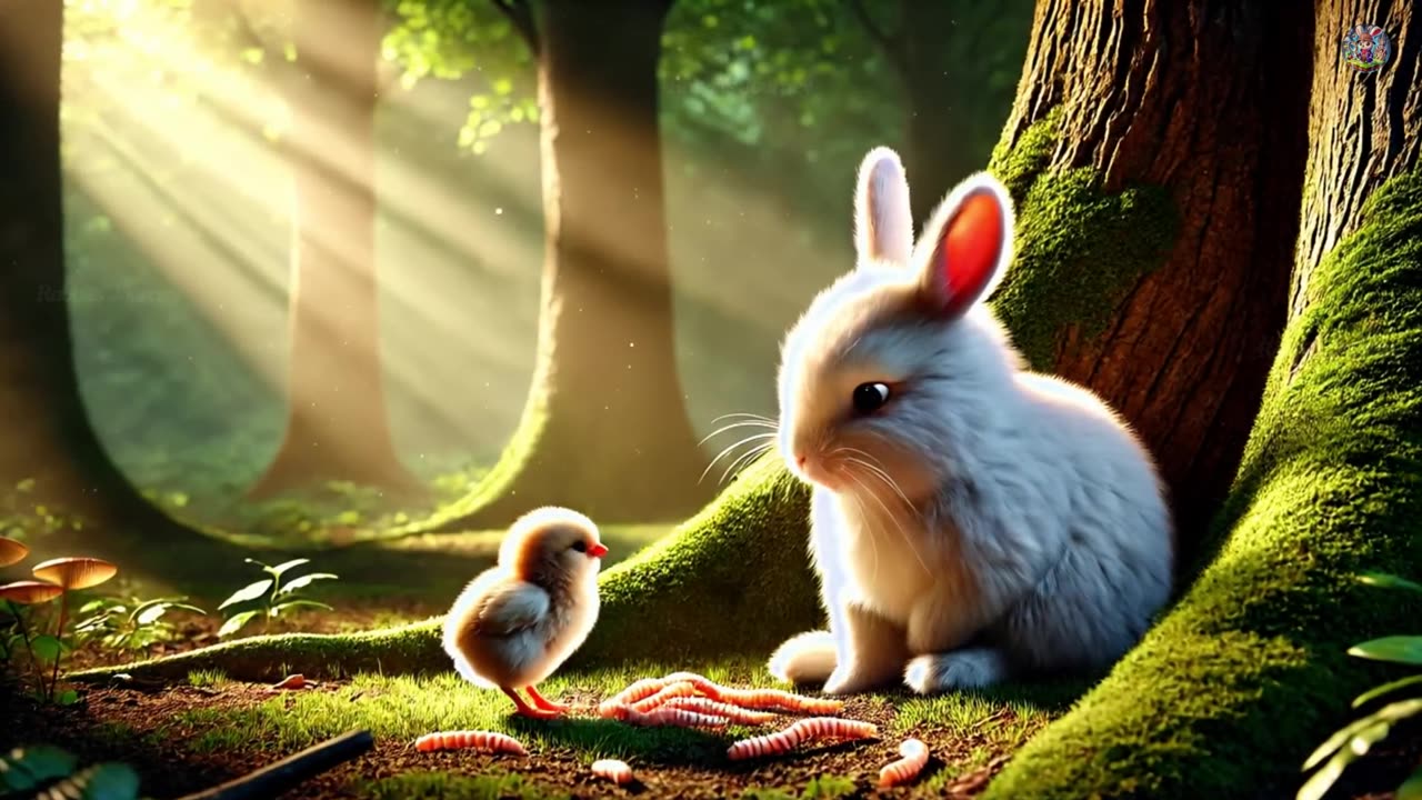 A rabbit is surviving from leeches in a rainforest. BunnyAdventure(1080P_HD)