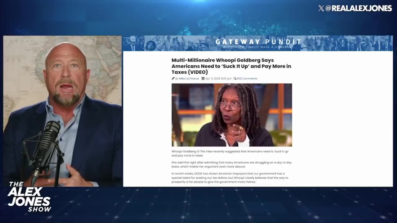 POWERFUL RANT: Alex Jones Explodes In Response To Whoopi Goldberg’s Statement