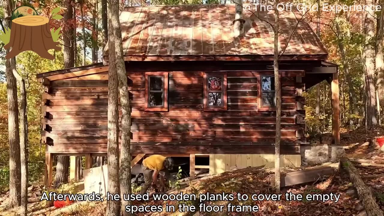Man Builds Entire Wooden Cabin By Hand In The Forest 🍁🌲❄🍂🔥