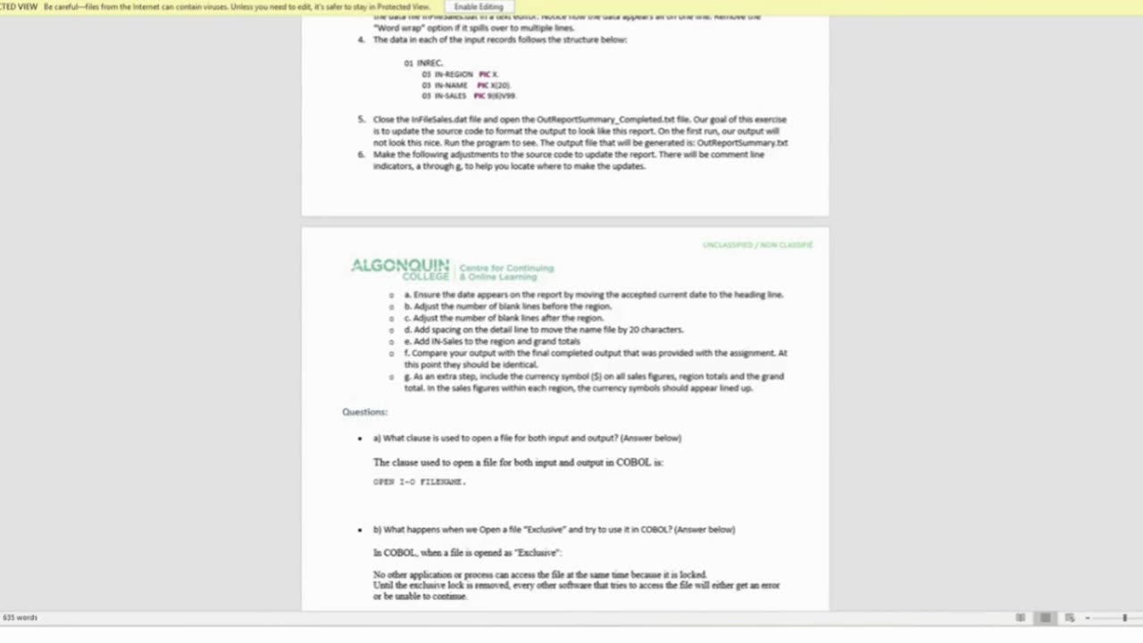 Student Work (Assignment)| 24F_CST8283_450 Business Programming Assignment 8 Work video | Algonquin
