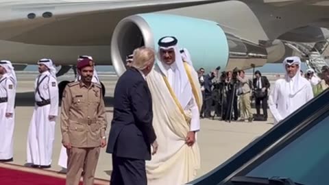President Trump arrives in Qatar…