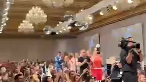 Donald Trump on the stage