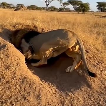 Warthog fights a Lion