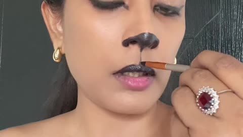 Easy Cat Makeup Tutorial 🐈‍⬛ | Black Cat Makeup halloween #BlackCatMakeup