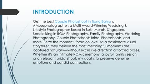 Get the best Couple Photoshoot in Tiong Bahru