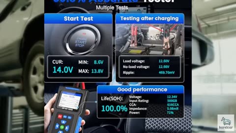 Battery Load Tester 12v Automotive, 20-2000 CCA Car Battery Tester and Alternato
