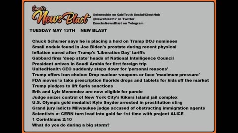 Tuesday, May 13, 2025 News Blast