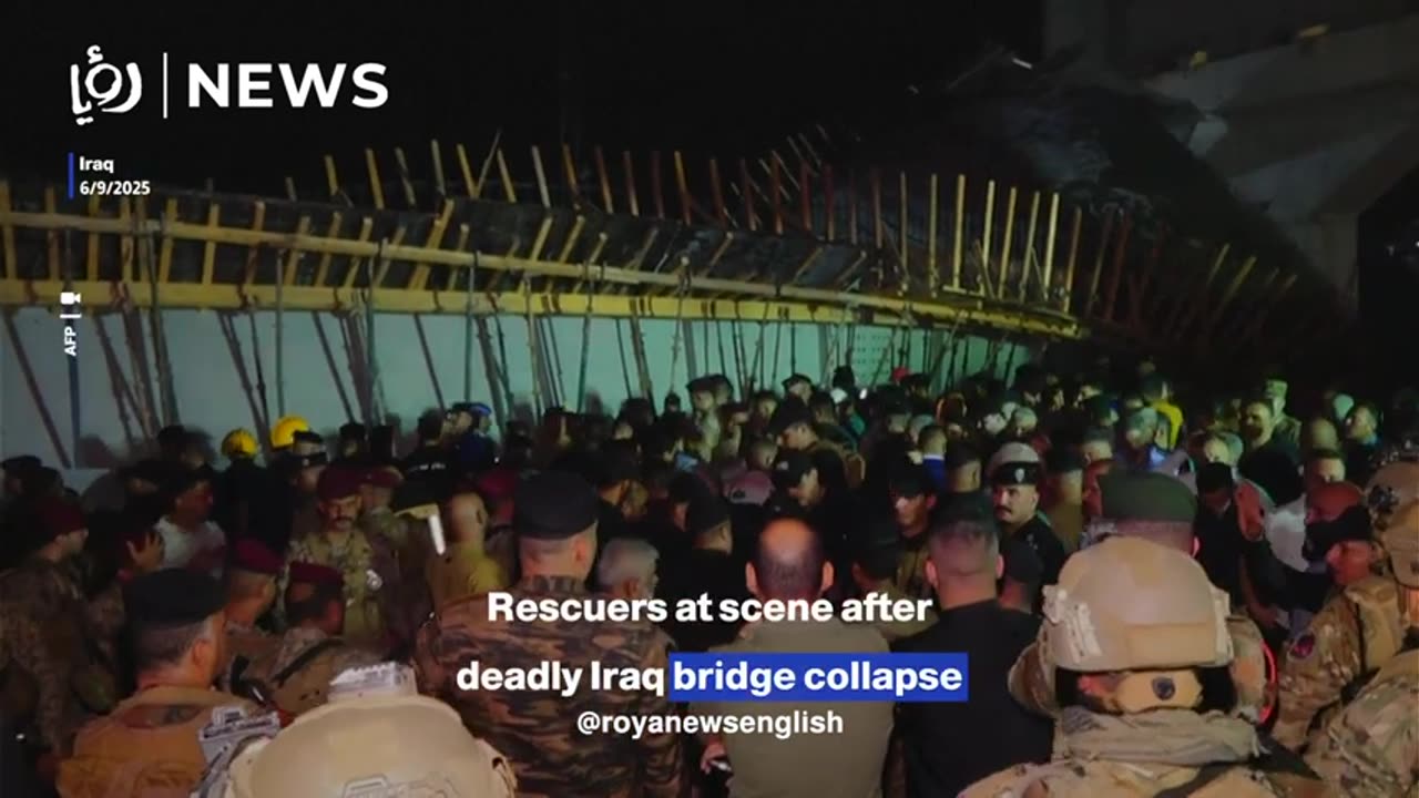 Rescuers rush to scene after deadly bridge collapse in Iraq