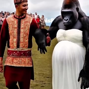 Gorilla Wearing Wedding Dress Causes Stir In Village