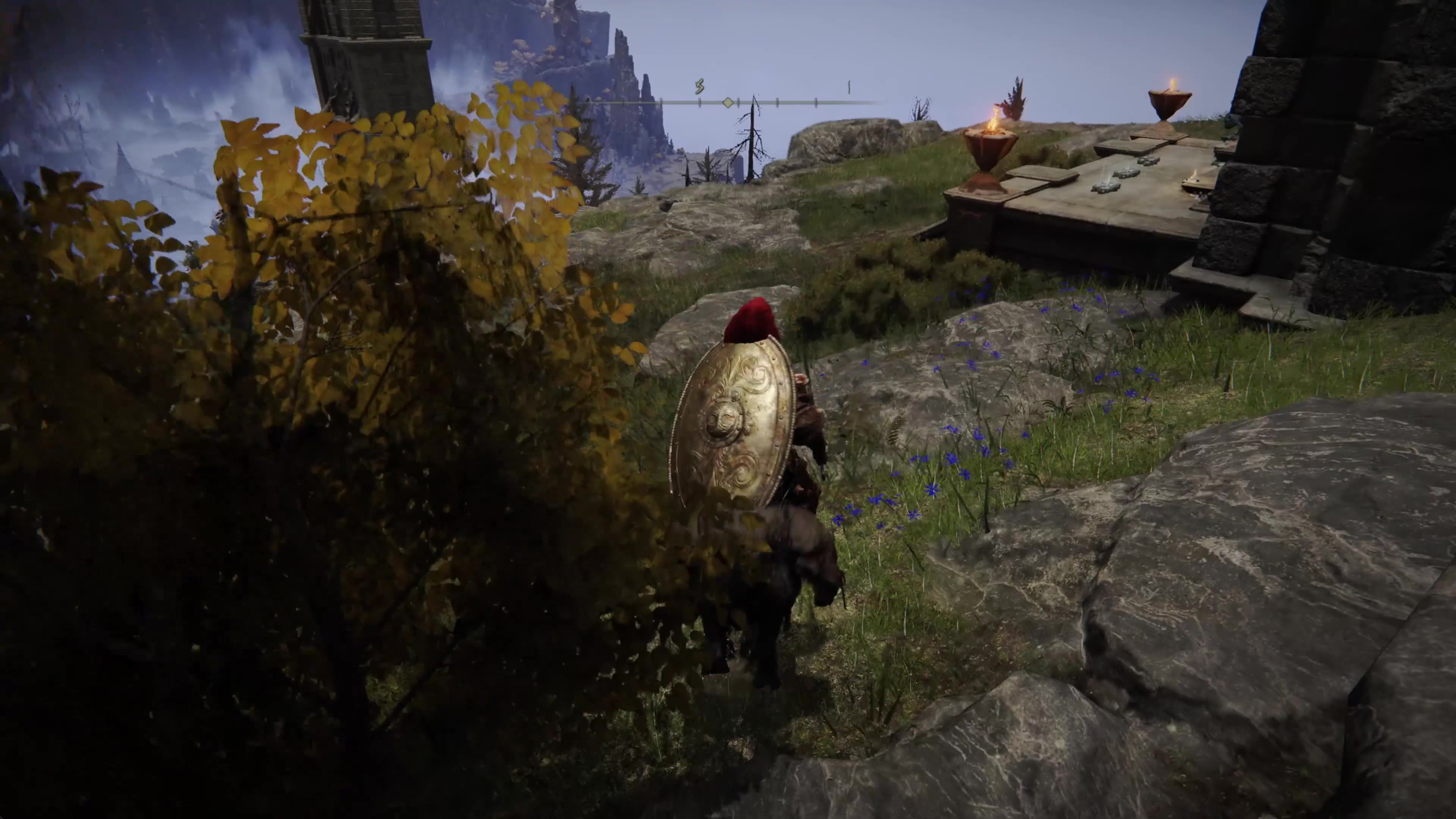 Elden Ring | Four Belfries portal to Nokron – Ghost Glovewort [2], Mottled Necklace, Crucible Knight