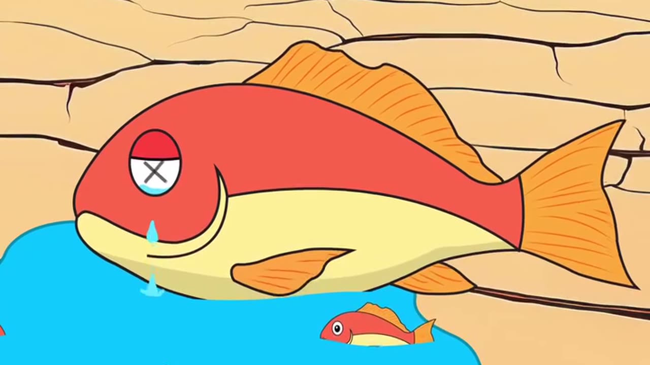 Fish Mother Cries in Desert — A Silent Scream for Her Babies 😢🐟