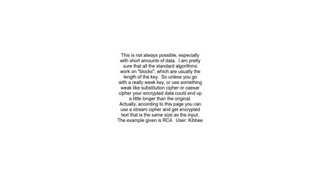How to encrypt the data without exceed size of original data
