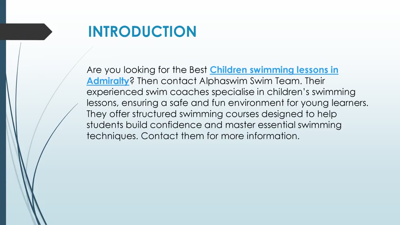 Best Children swimming lessons in Admiralty